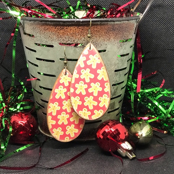 Christmas wooden earrings - Picture 4 of 10